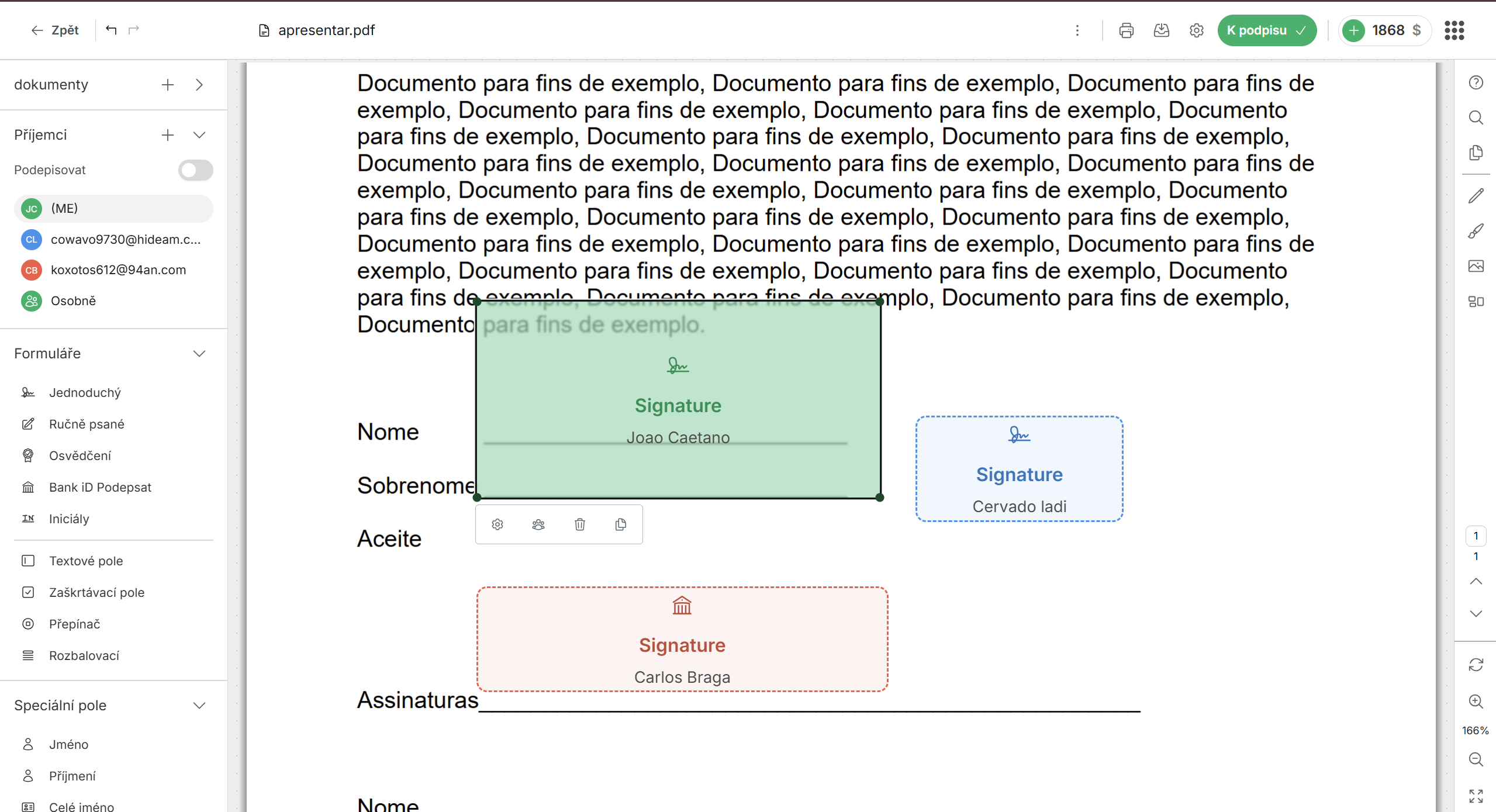 Painel do Signosoft